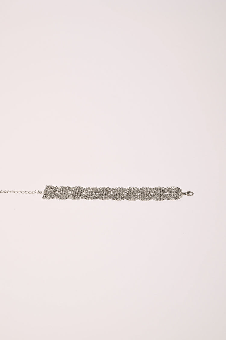 Rhinestone scalloped bracelet