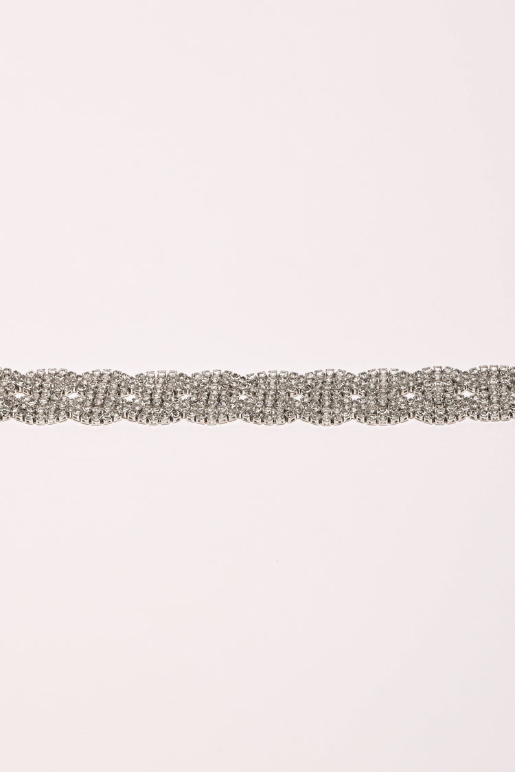 Rhinestone scalloped bracelet