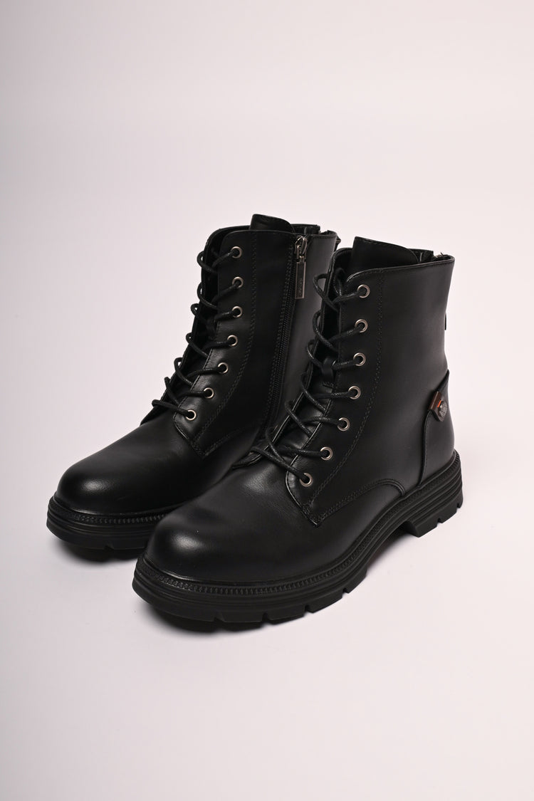 Zip & Lace-up ankle boots