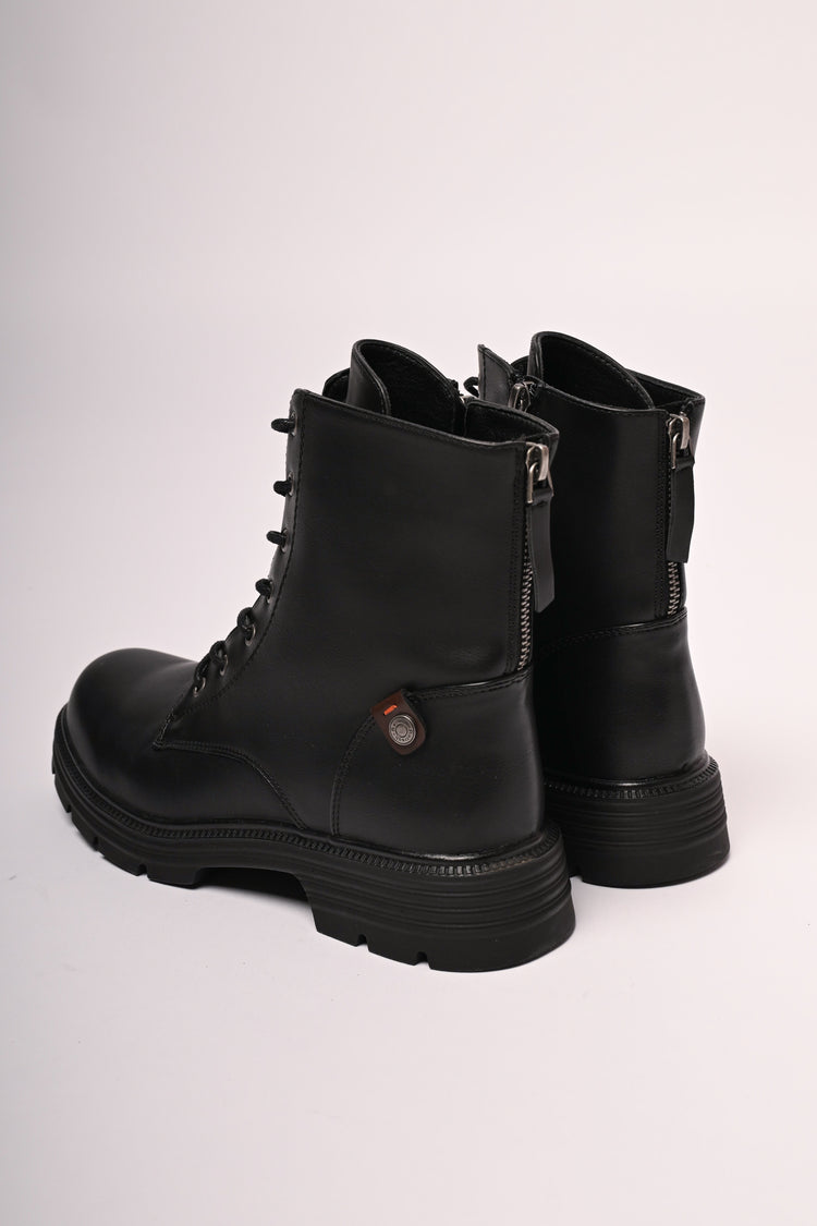 Zip & Lace-up ankle boots