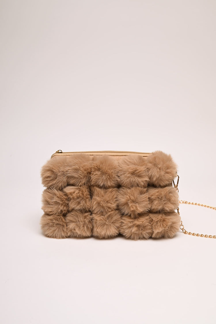 Faux fur pompon bag