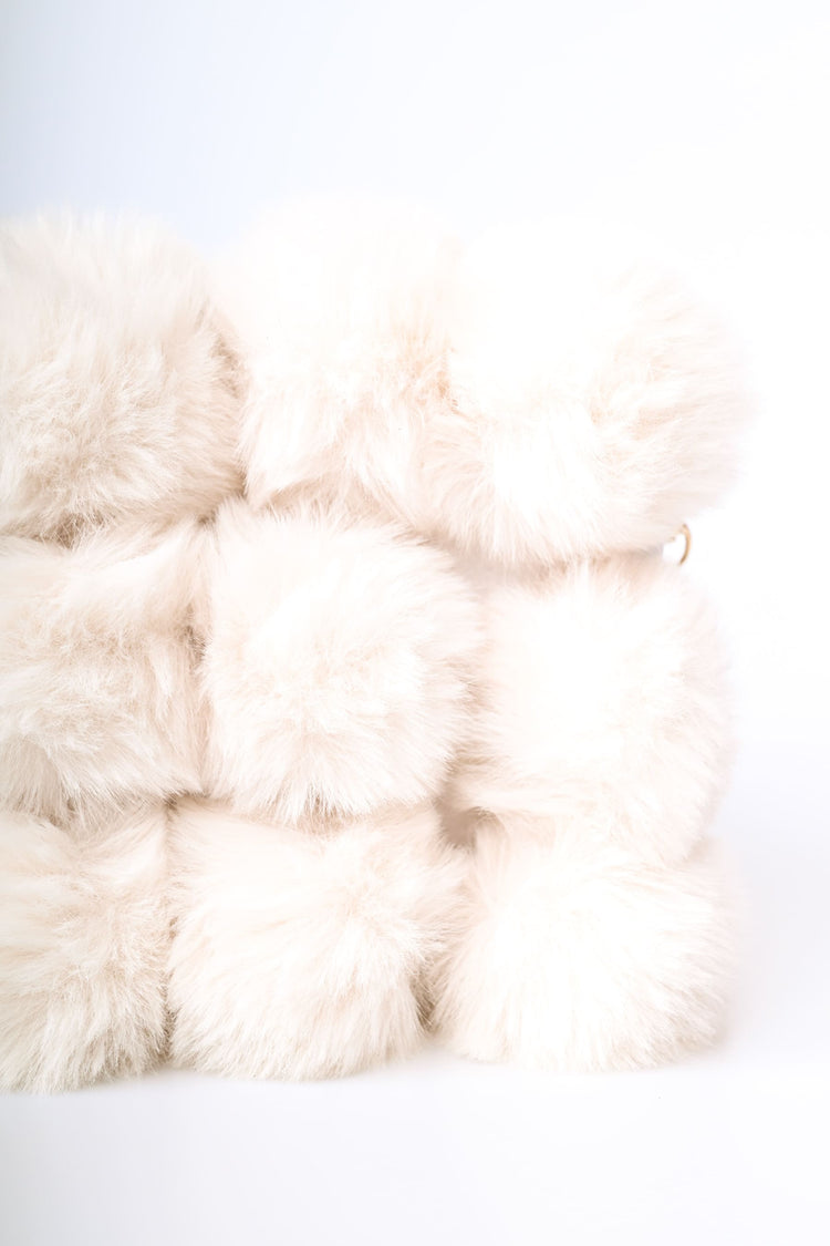 Faux fur pompon bag