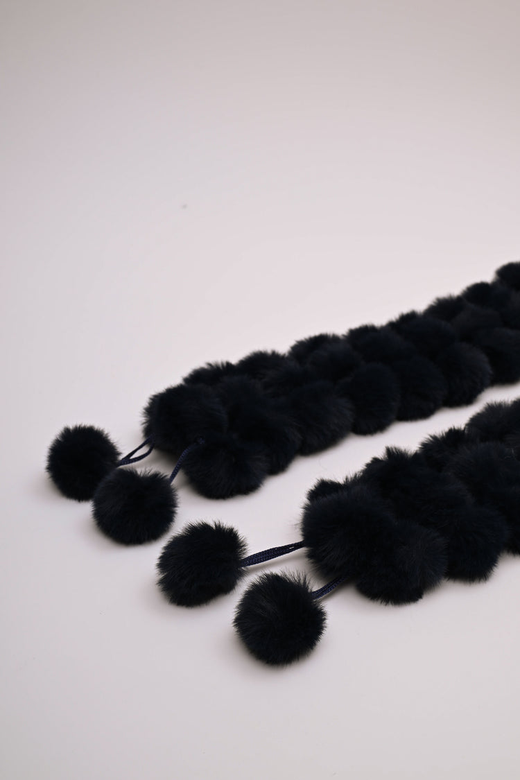 Faux fur pompon scarf