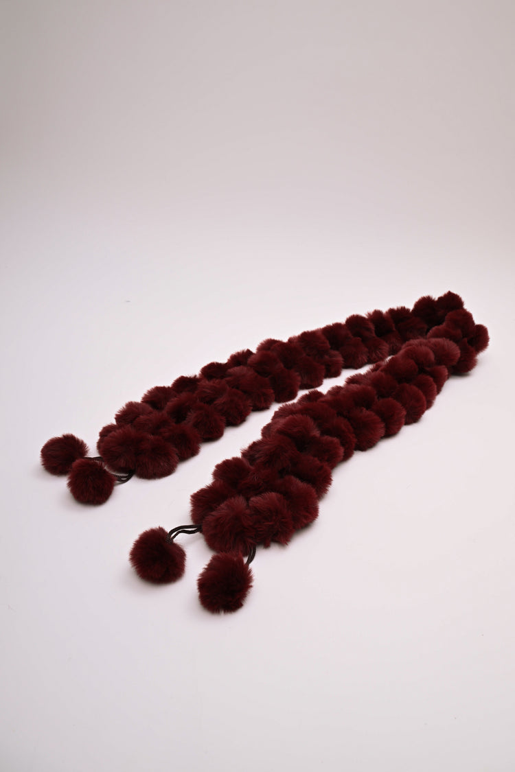 Faux fur pompon scarf