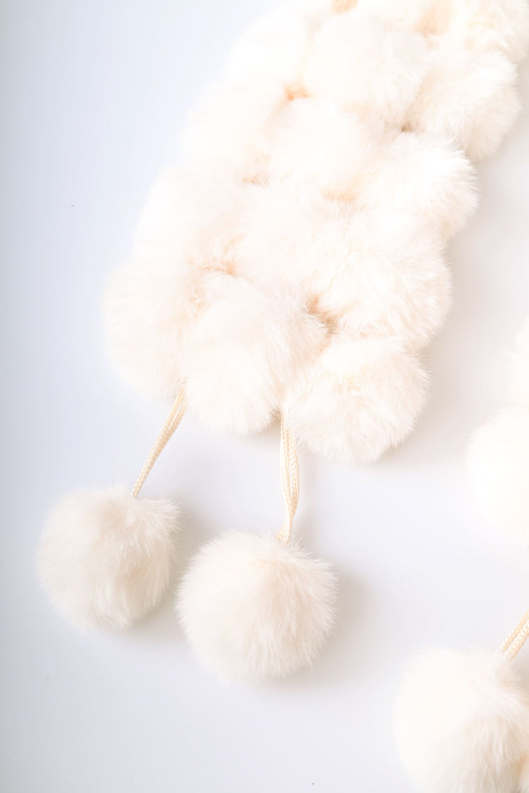 Faux fur pompon scarf