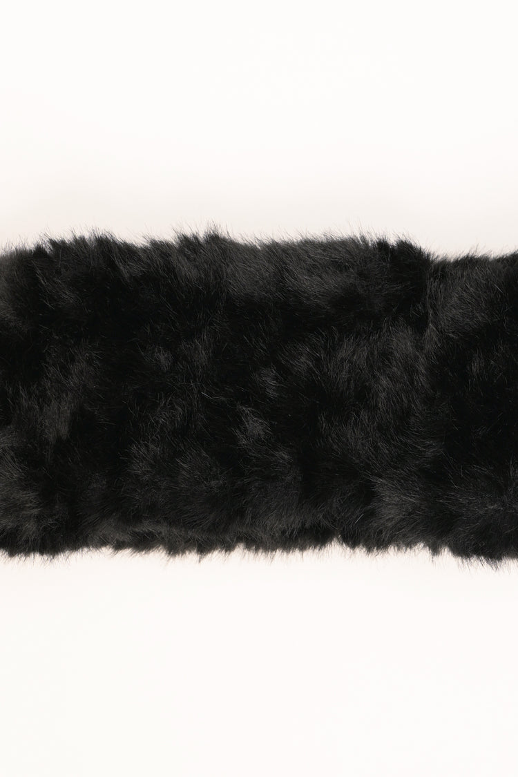 Black plush headband
