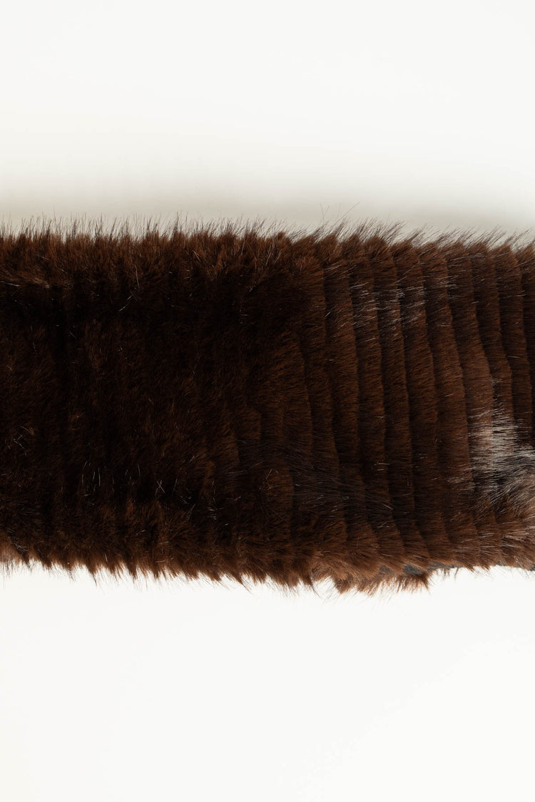 Brown faux-fur headband