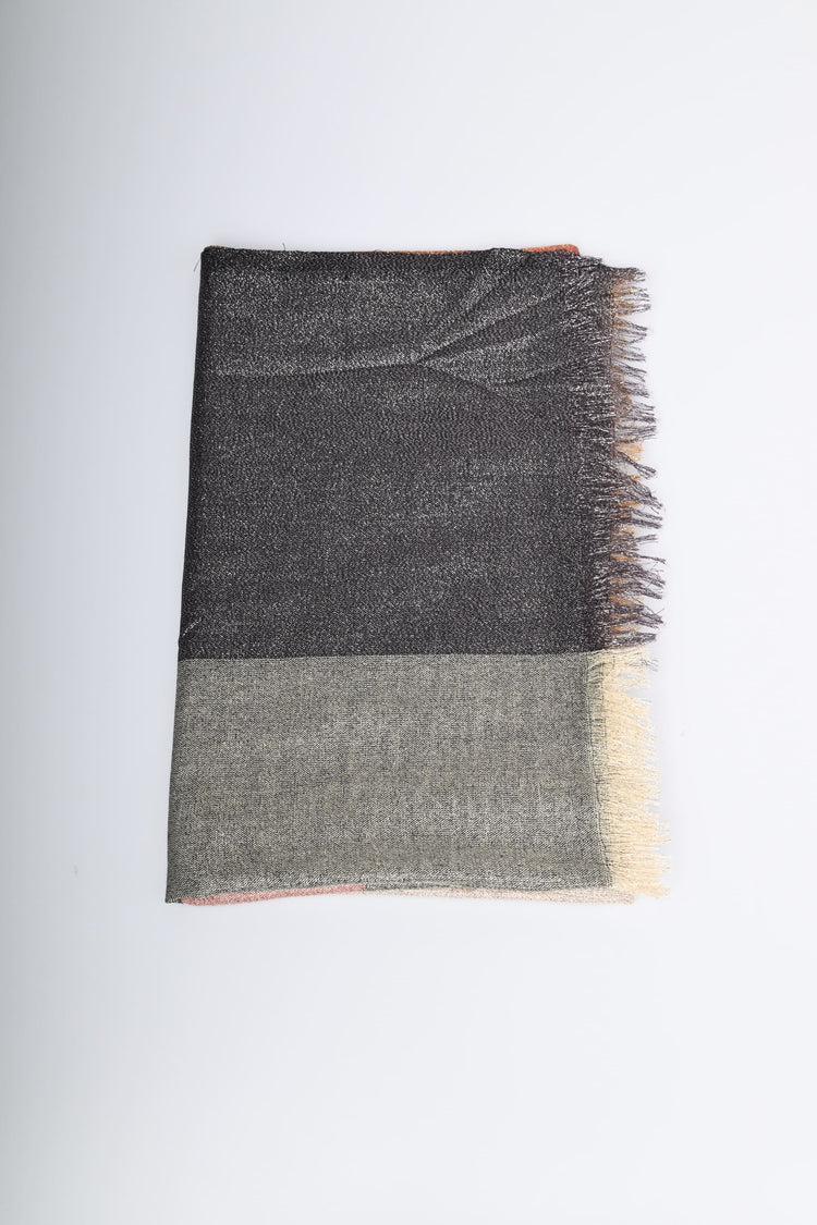 Lurex check motif scarf