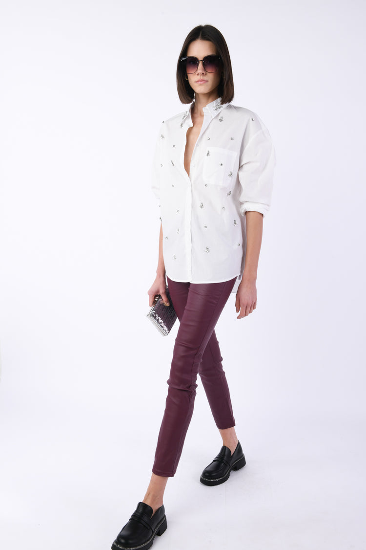 Coated fabric trousers