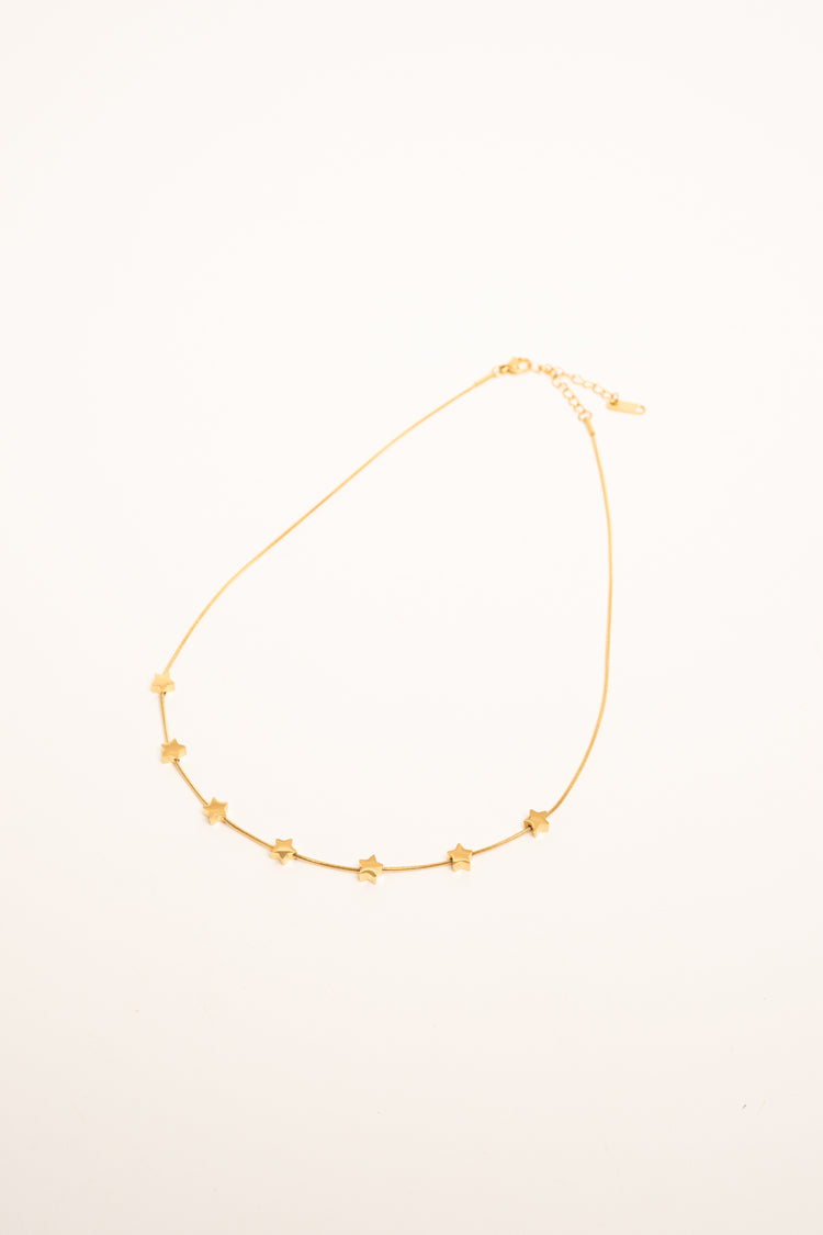 Golden star charms necklace