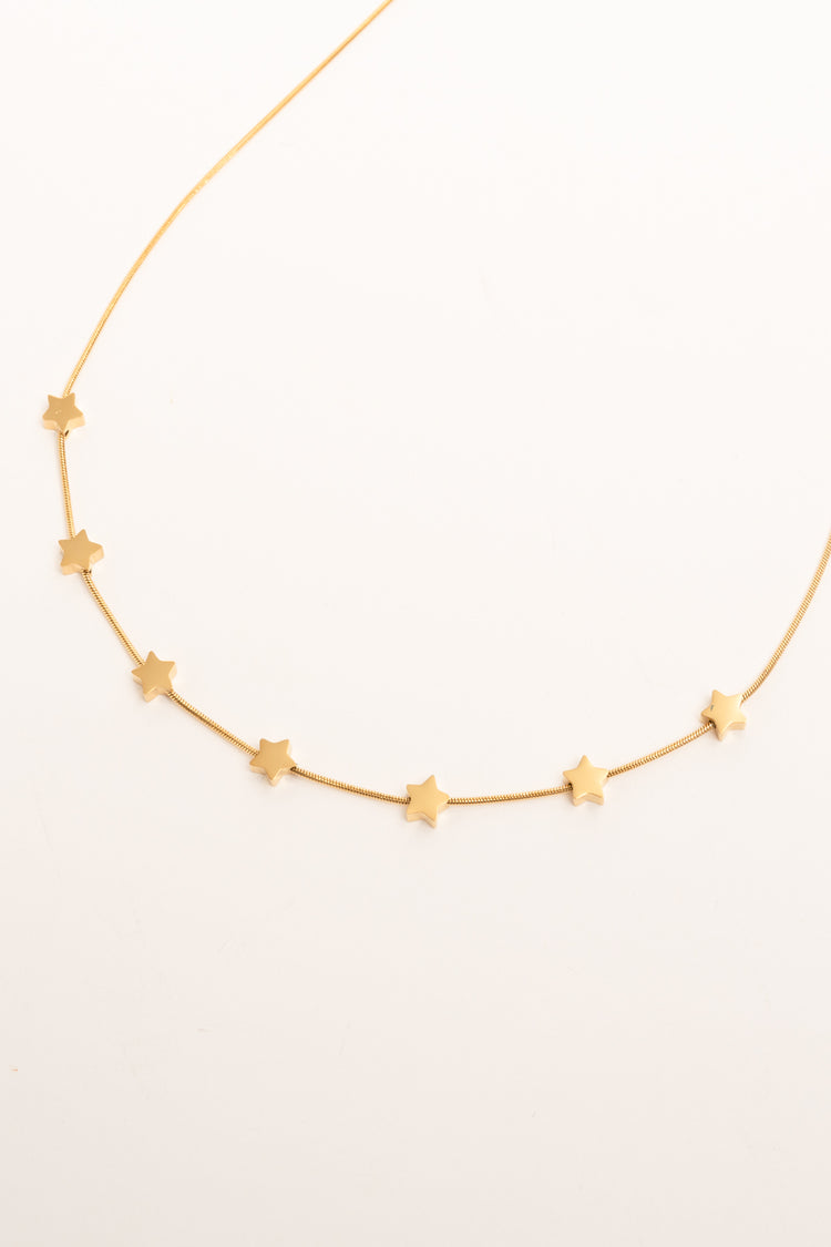 Golden star charms necklace