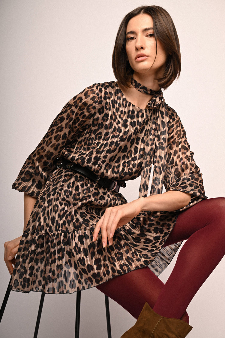 Animalier print mini dress