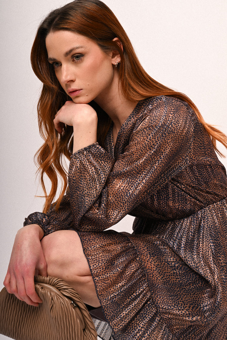 Animalier print mini dress