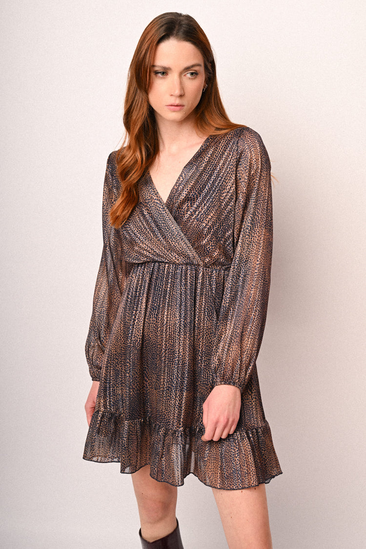 Animalier print mini dress