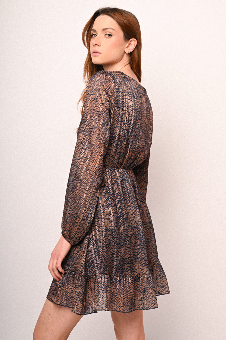 Animalier print mini dress