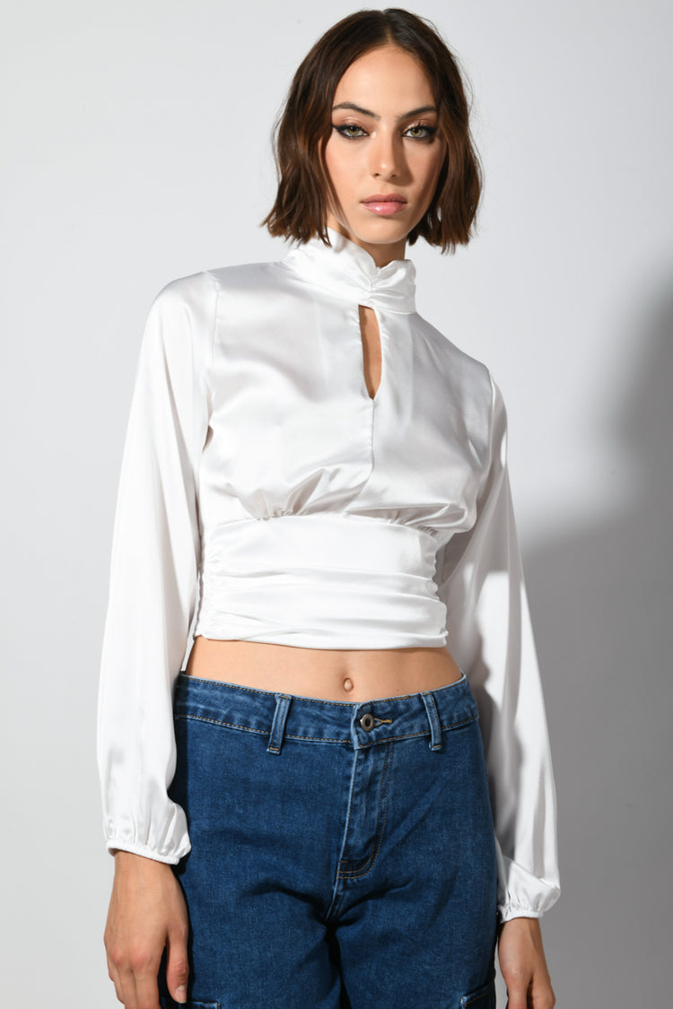 Satin cropped top