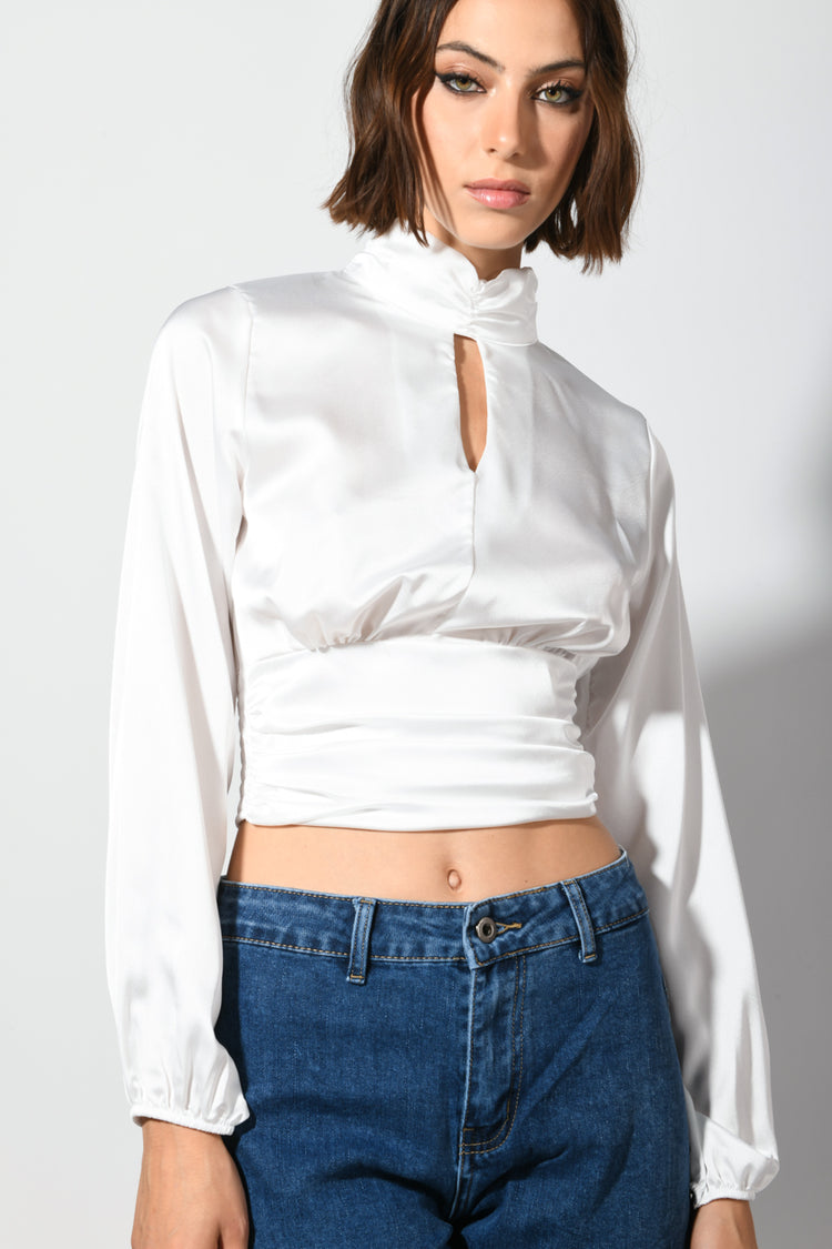 Satin cropped top