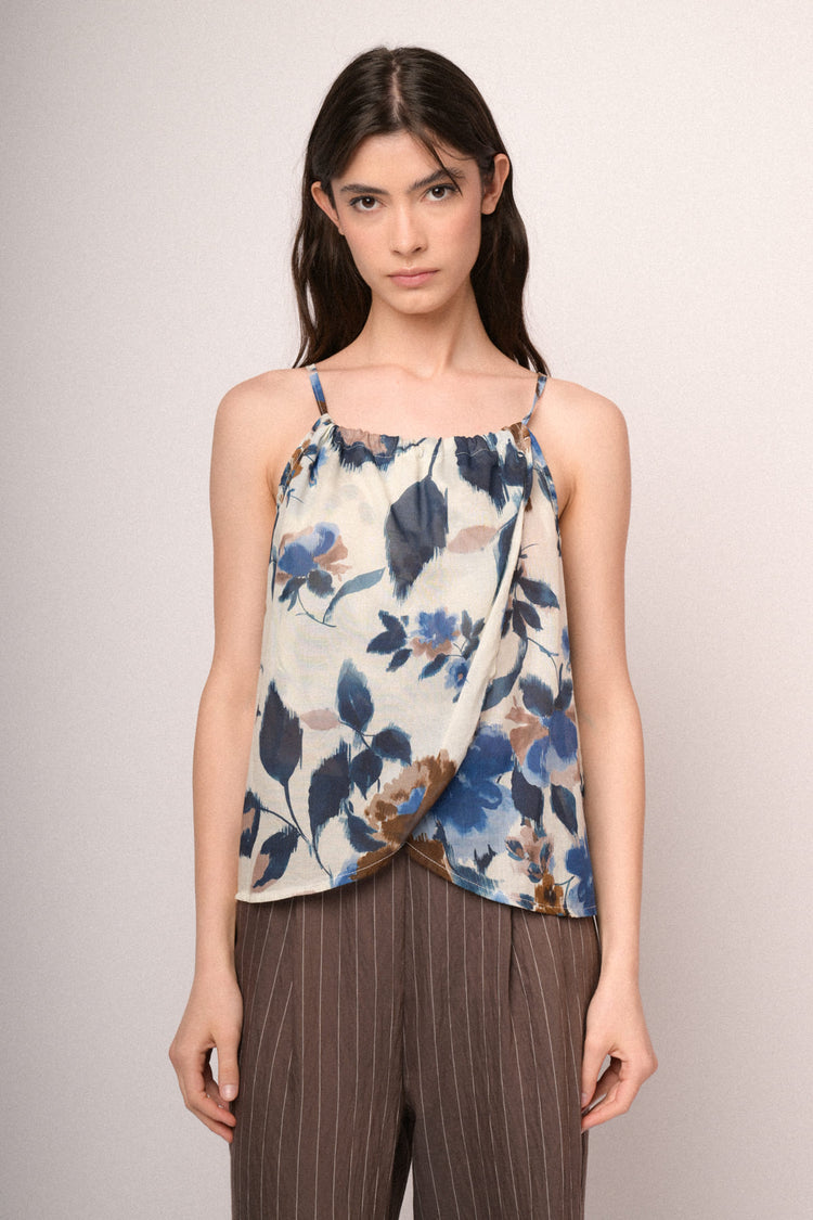 Multicolor floral print cotton camisole