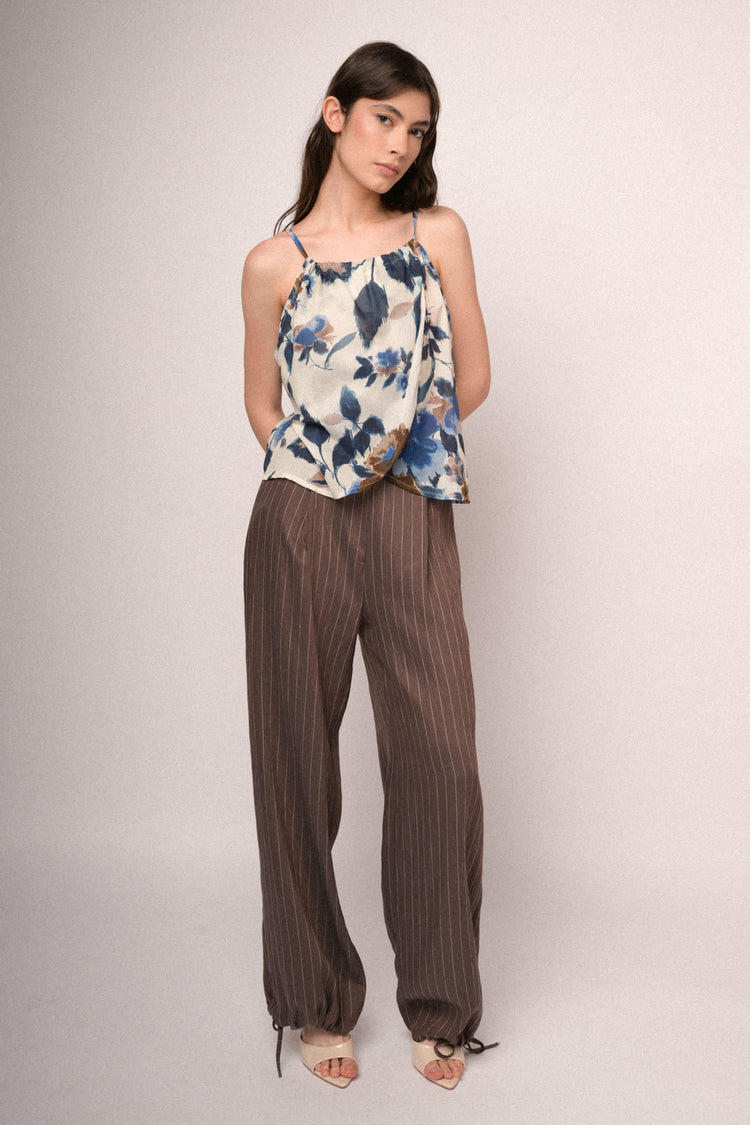 Multicolor floral print cotton camisole