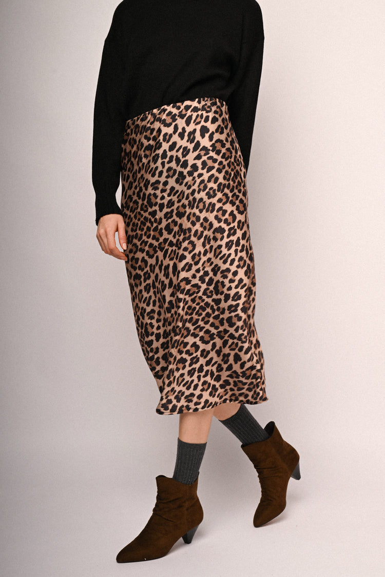 Animalier print midi skirt