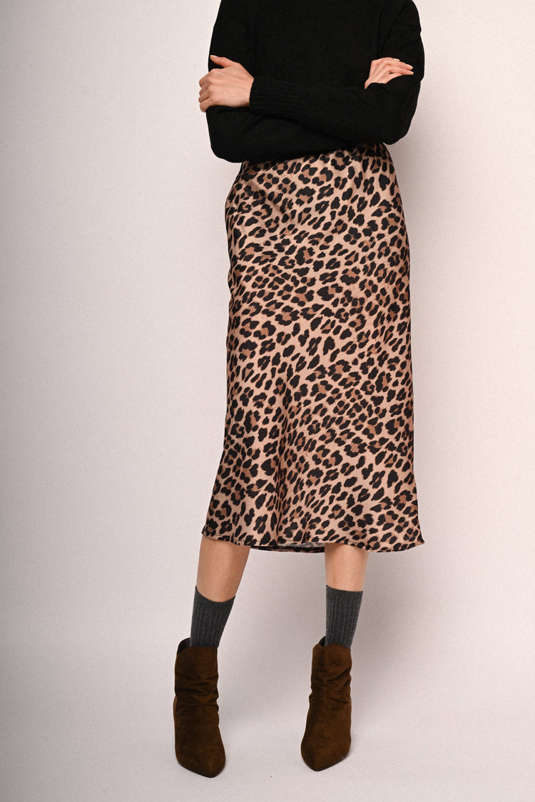 Animalier print midi skirt