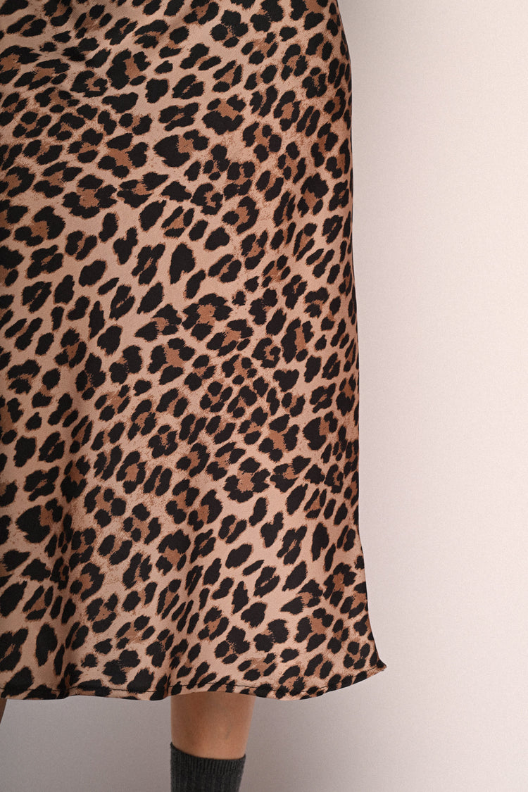 Animalier print midi skirt