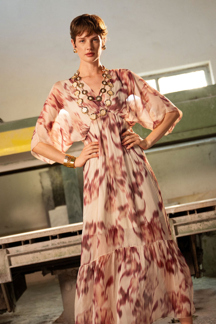 Abstract print long dress
