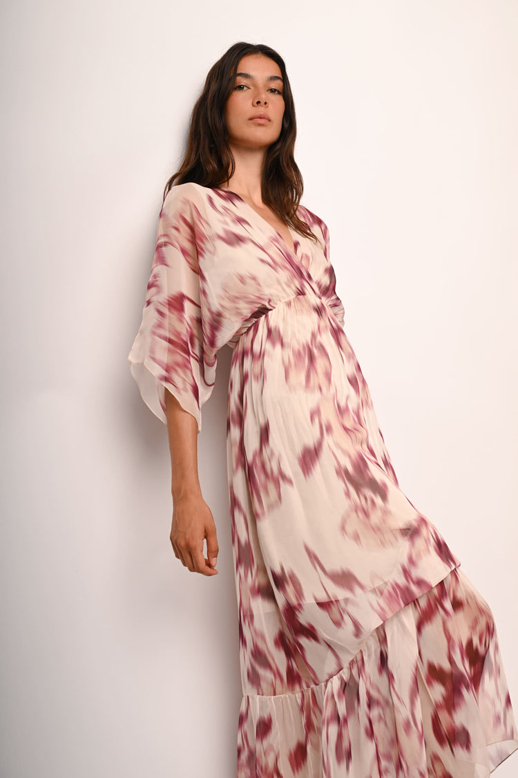 Abstract print long dress