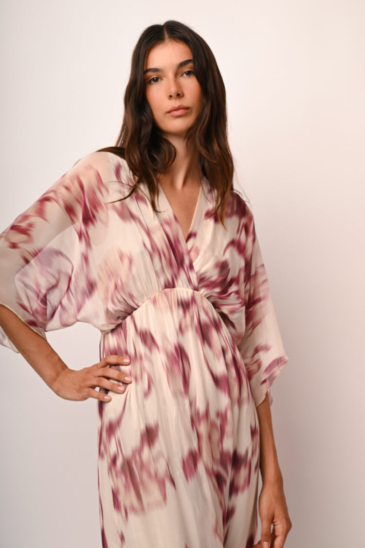 Abstract print long dress