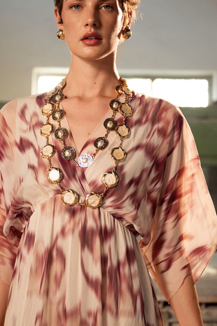 Abstract print long dress