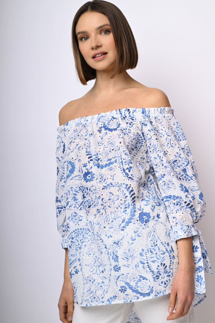 Broderie anglaise off-the-shoulder blouse