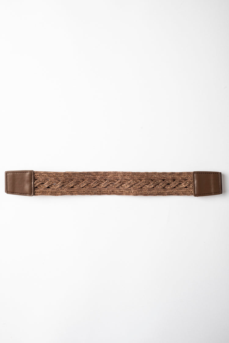 Rhinestoned rope-effect belt