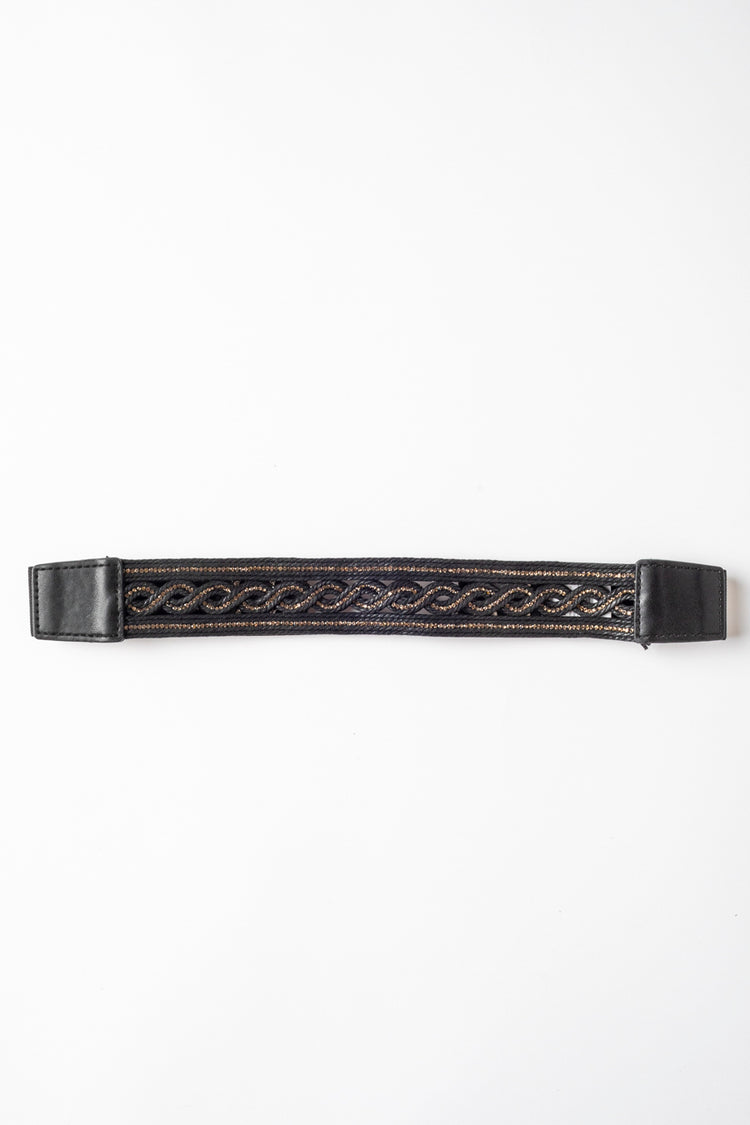 Rhinestoned rope-effect belt