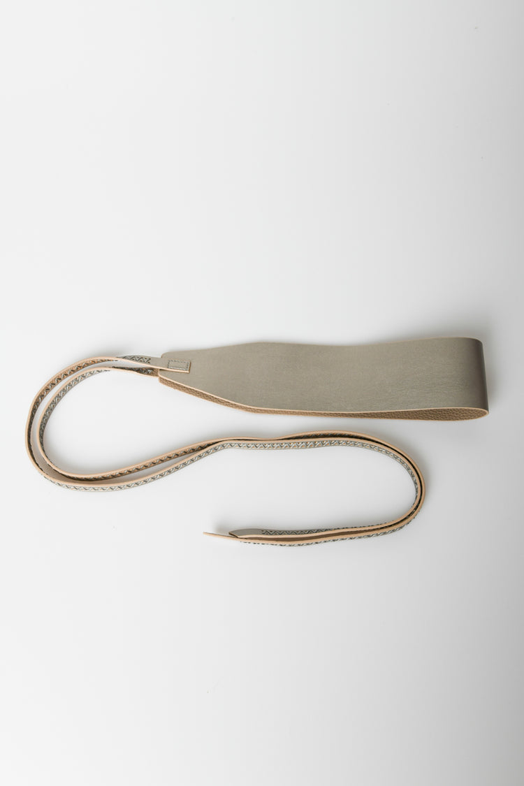 Faux leather sash belt