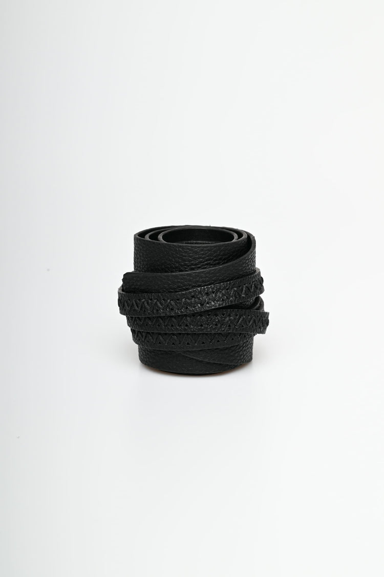 Faux leather sash belt