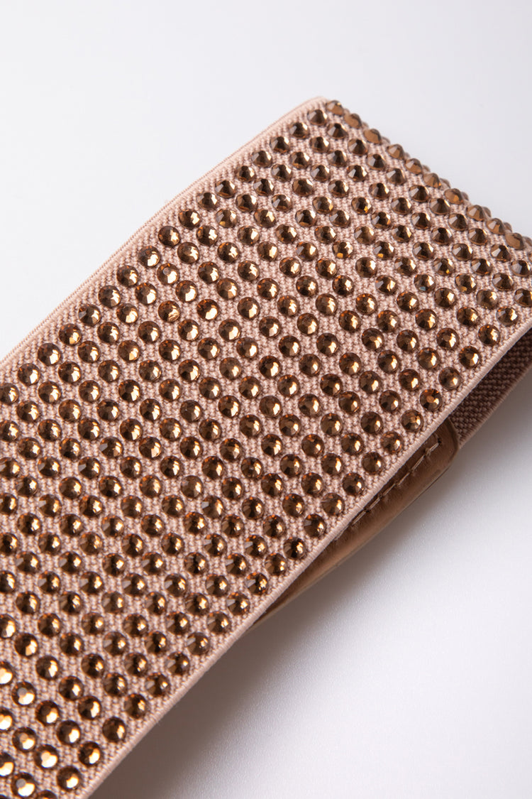 Rhinestoned elastic belt