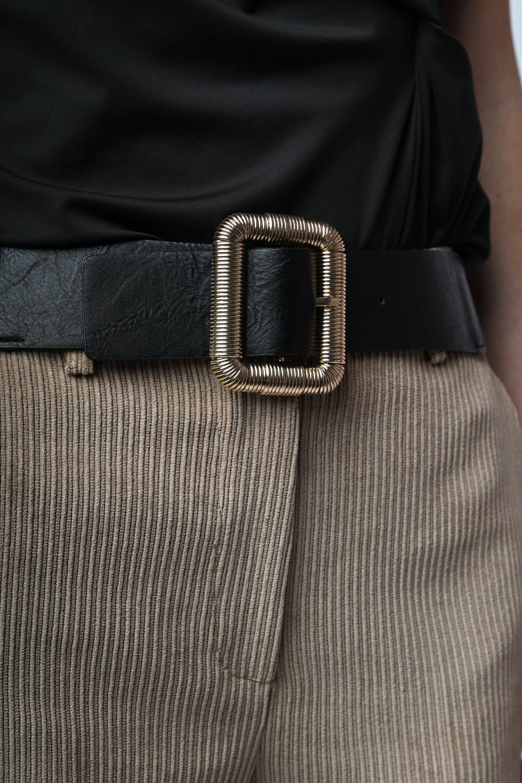 Rectangular buckle elastic belt