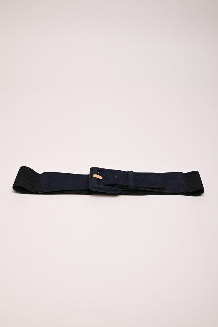 Faux suede elastic belt