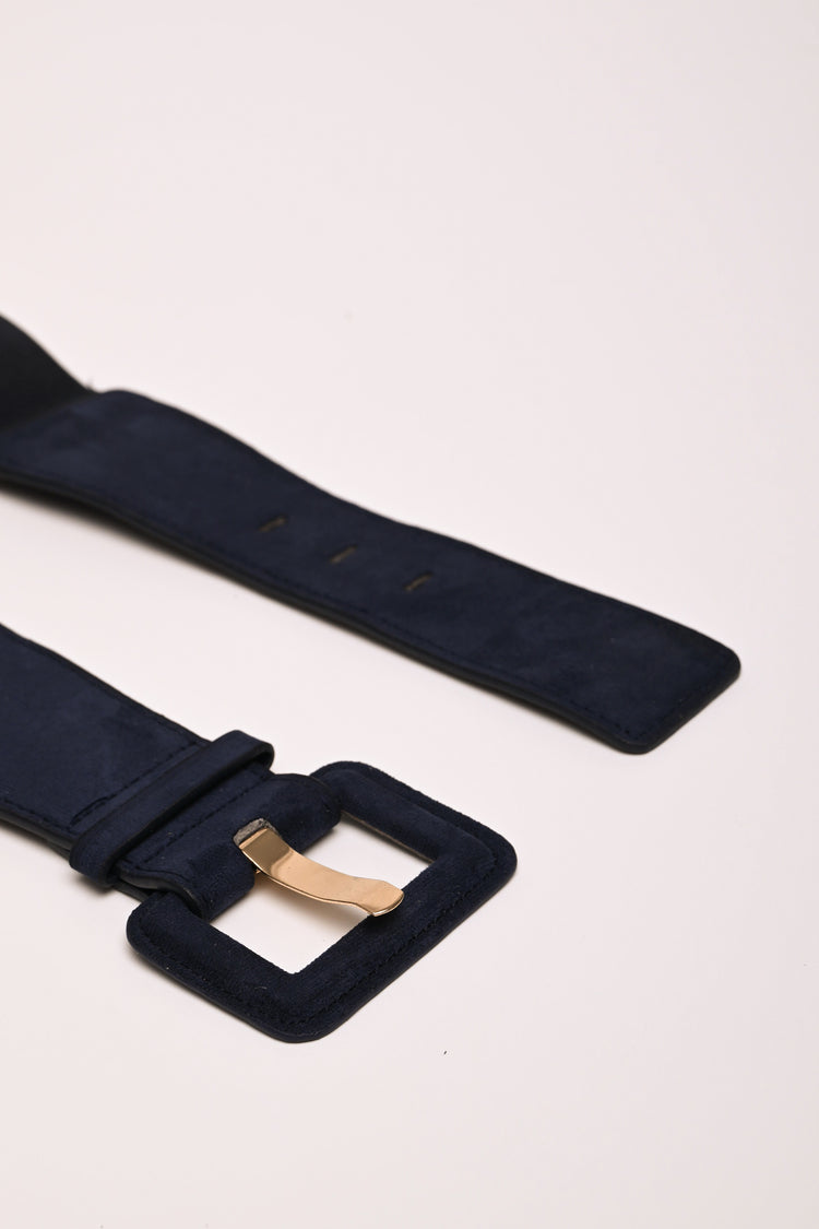 Faux suede elastic belt