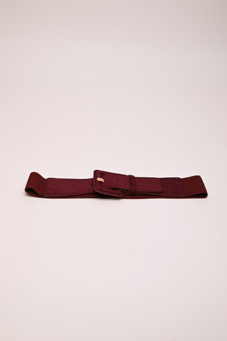 Faux suede elastic belt