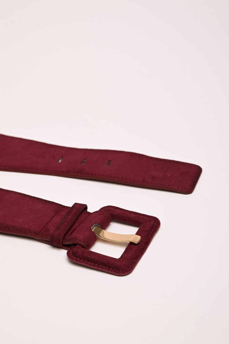 Faux suede elastic belt
