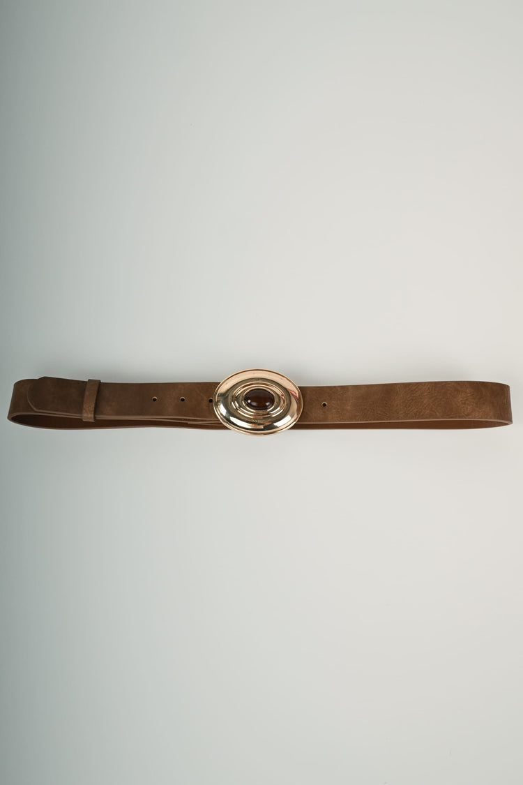 Oval buckle belt