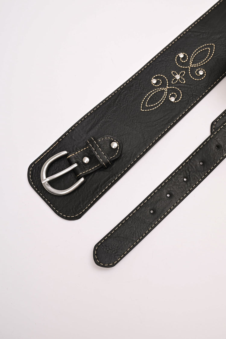 Texan-style embroidered high belt