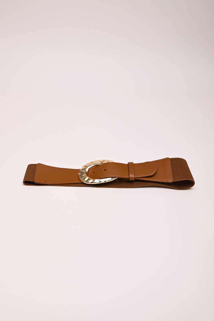 Round buckle elastic belt