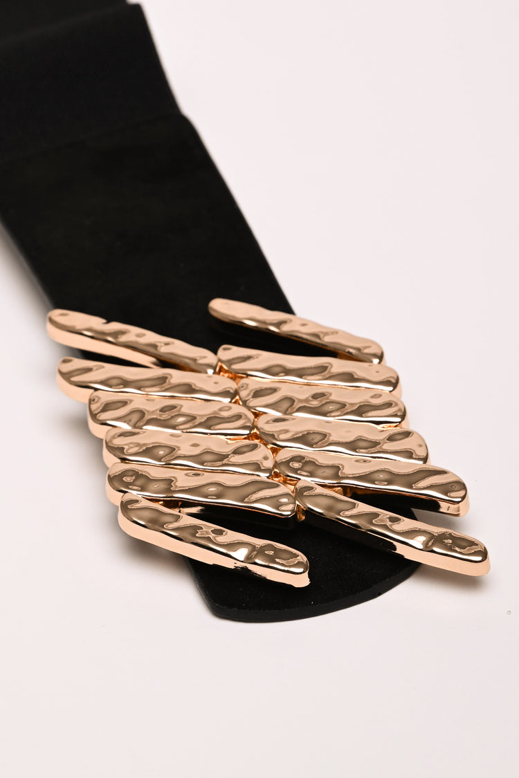 Bar buckle elastic belt