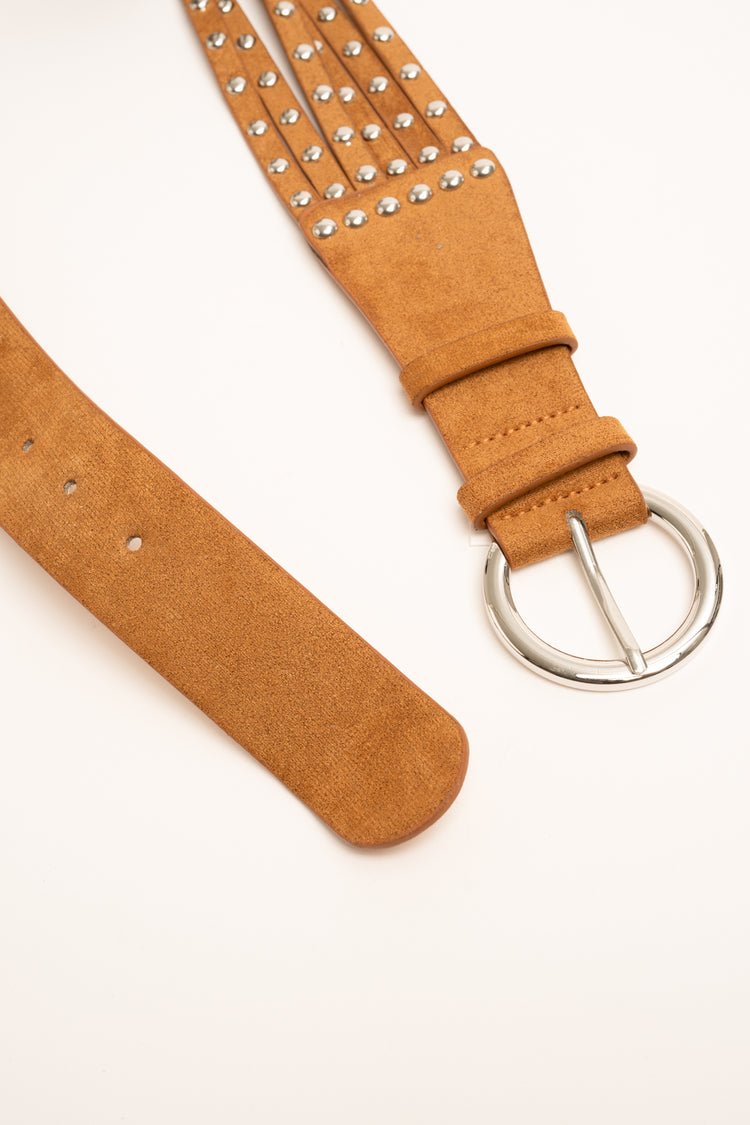 Brown studded belt