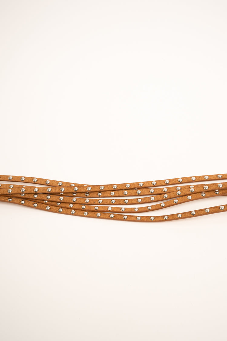 Brown studded belt