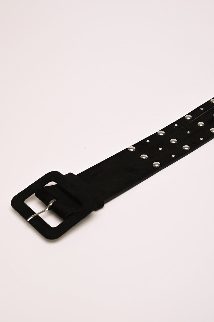 Stud faux suede belt