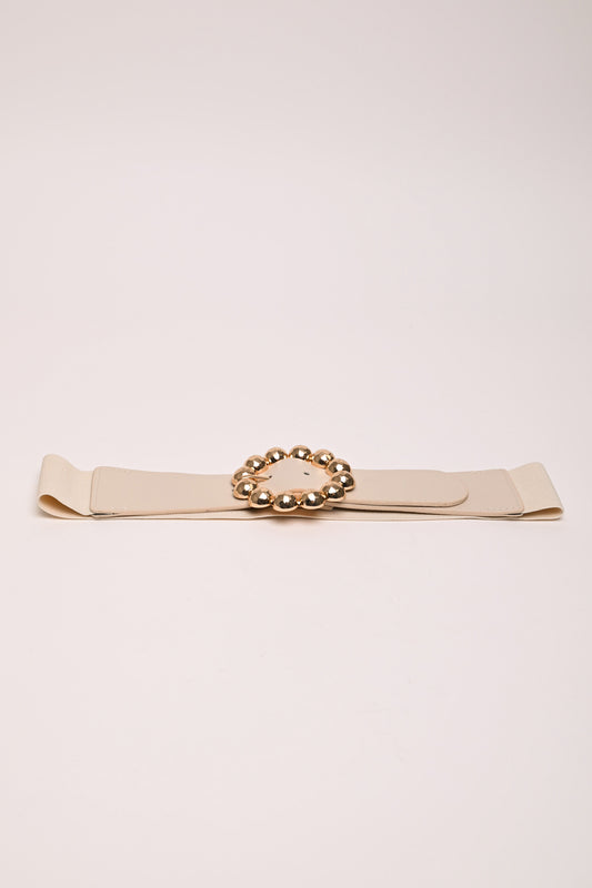 Round buckle elastic belt