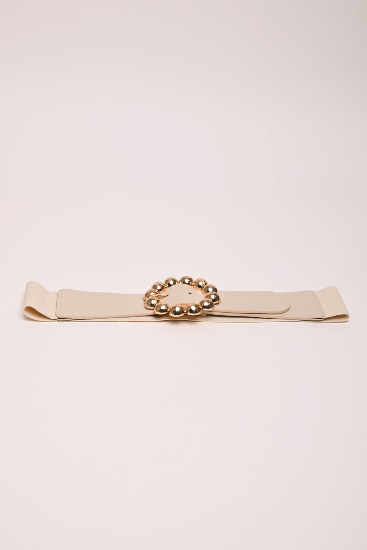 Round buckle elastic belt